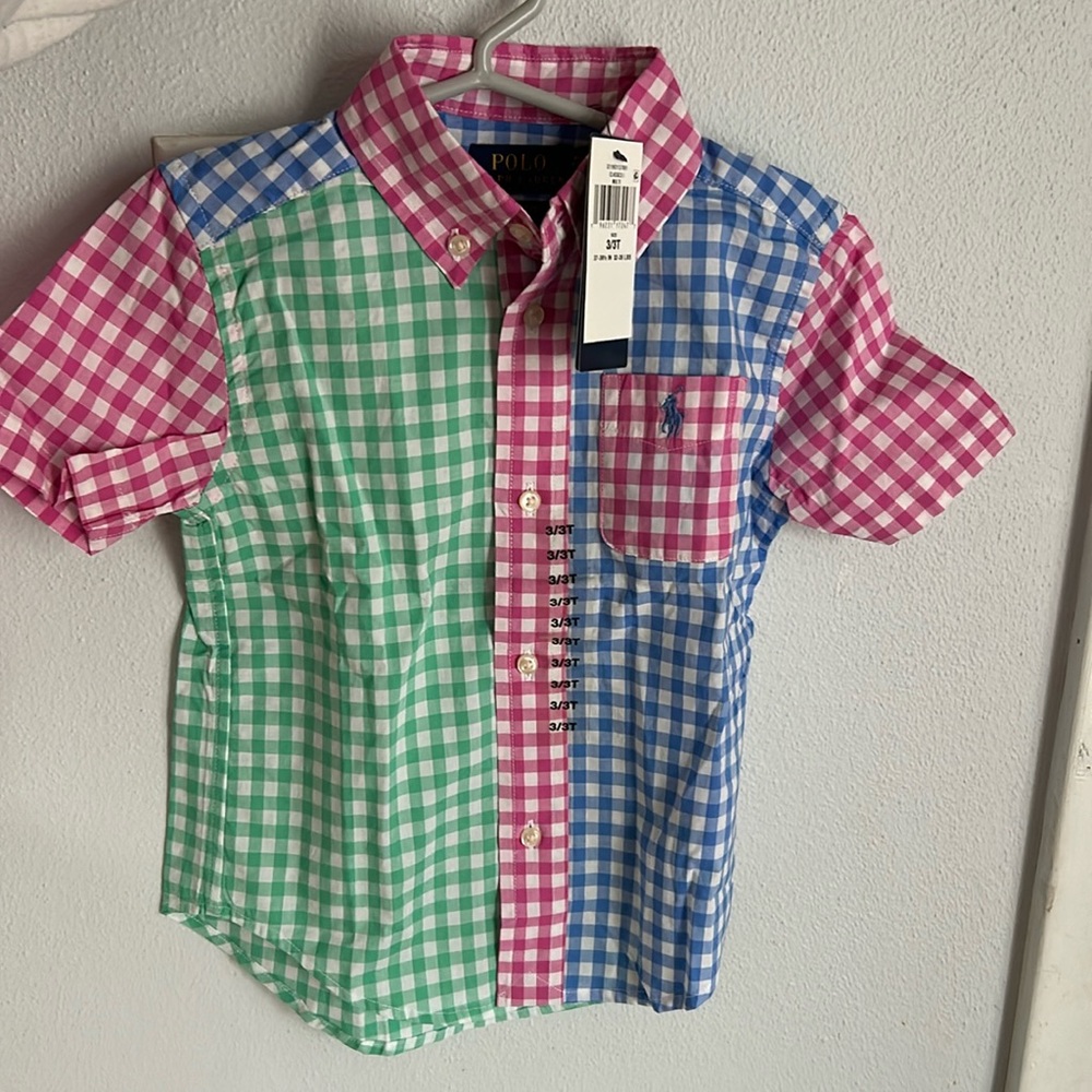 NWT Ralph lauren 3t plaid polo